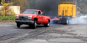 Semi vs Dually Tug O War Daisy Dukes Truck Show