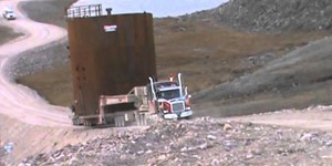 Steel Tanks 34D 40H 80000 Lbs - Climbing Steep 18% Grade on Baffin Island in Arctic Circle