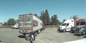 How not to exit the truckstop. Massive failure by this driver.