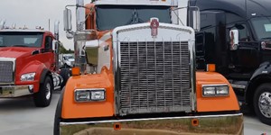 2020 Kenworth W900 OrangeWhite Semi Truck Full Walkaround Exterior and Interior