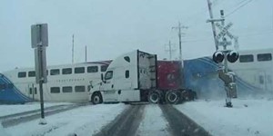 FrontRunner train hits FedEx truck